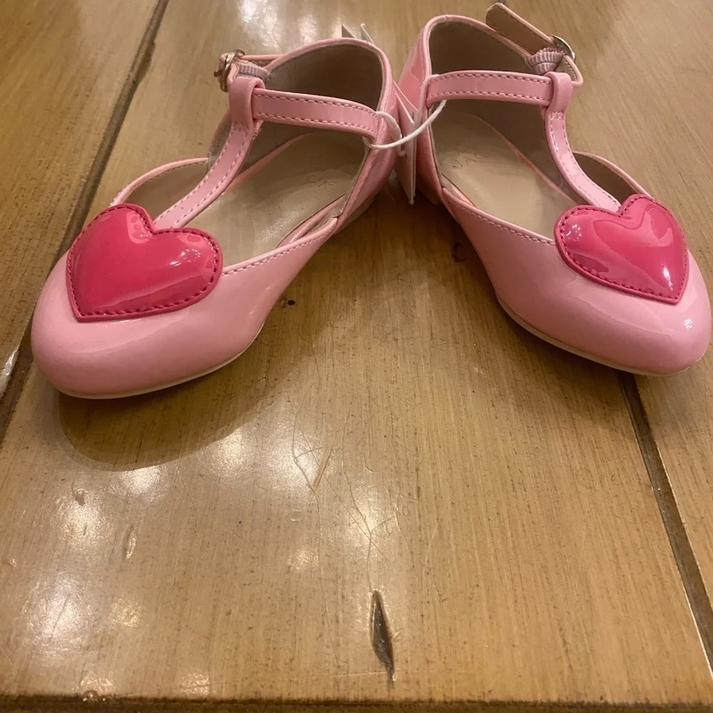 Janie & Jack Pink VDay Heart Dress Shoes New Size 6